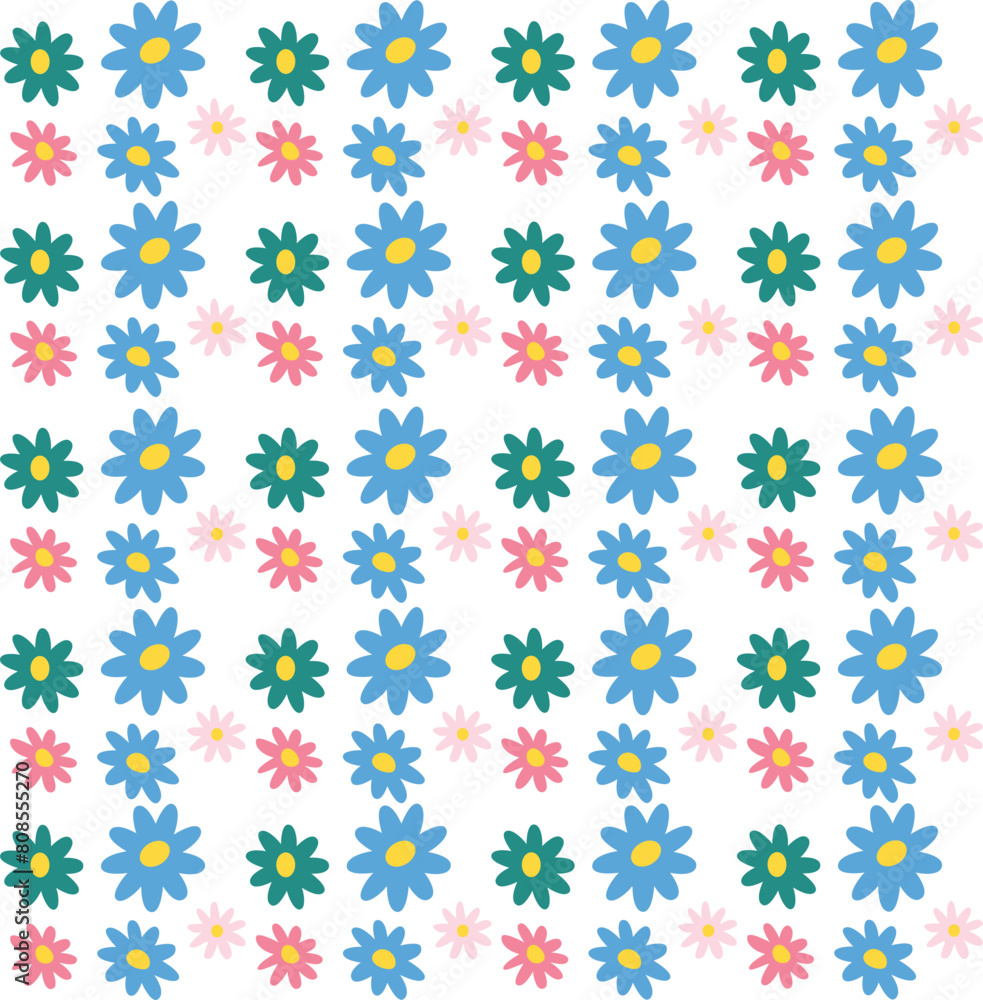Cute minimal floral seamless pattern vector Cute minimal floral seamless pattern vector