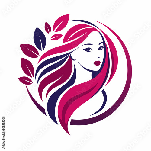 Woman with hair vector illustration on white background  beauty salon silhouette  logo  icon  svg  letter  holiday t shirt  hand drawn trendy vector illustration  hair vector