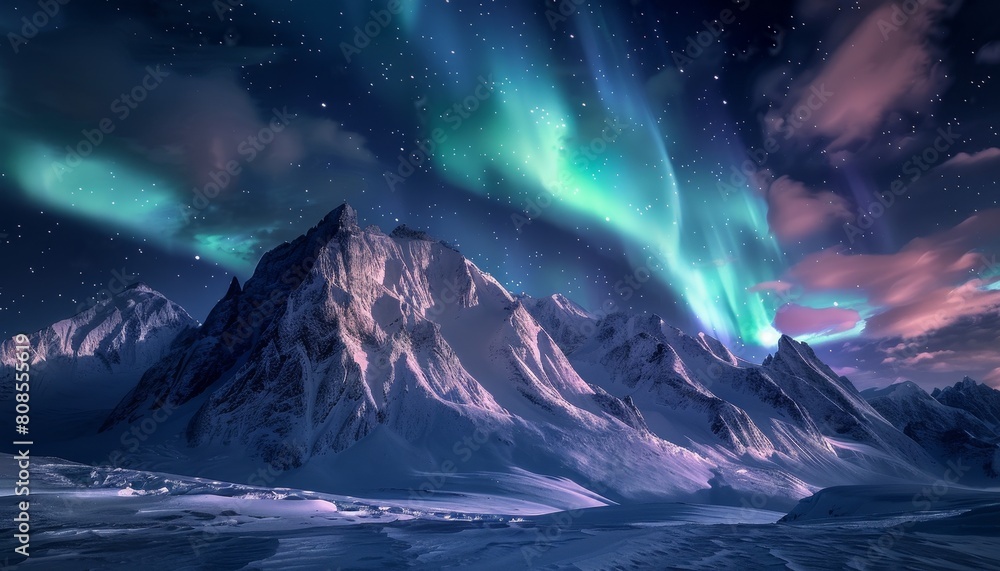 A beautiful and serene landscape with a mountain range in the background by AI generated image A beautiful and serene landscape with a mountain range in the background by AI generated image
