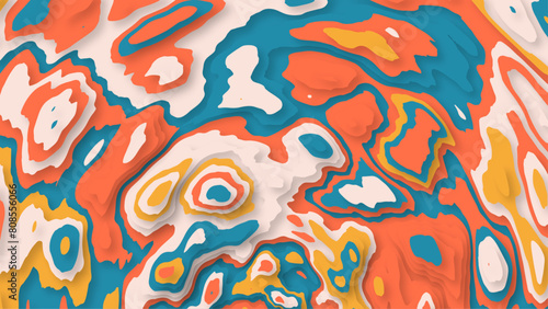 Papercut multi layers 3D color texture vector background. Abstract topography concept design or flowing liquid illustration for website template.