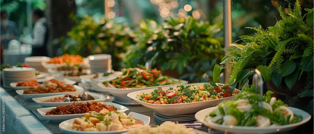 A vibrant display of fresh vegetables, from leafy greens to colorful bell peppers, fills a market stall, enticing shoppers with their promise of healthy meals and culinary delights