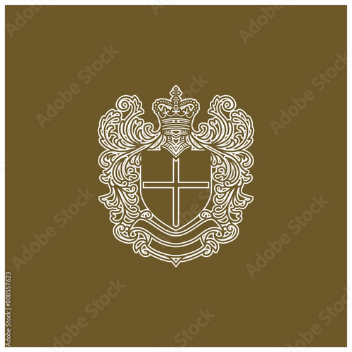 family crest logo shield crown heraldic