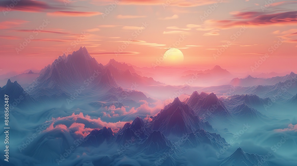 Dawn's Embrace: Sunlight Graces the Mountain Dawn's Embrace: Sunlight Graces the Mountain