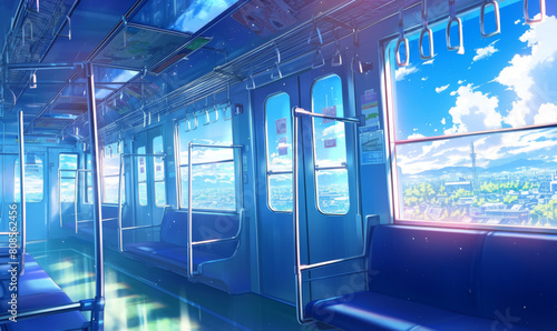 Beautiful scenery from a beautiful anime movie art style - background cel photo