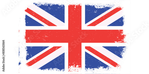 Vintage flat design grunge United Kingdom flag background