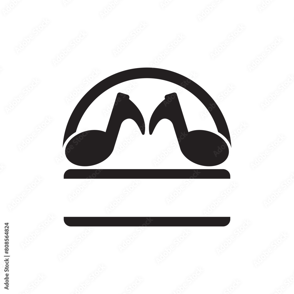 Song note symbol logo icon, vector illustration template design Song note symbol logo icon, vector illustration template design