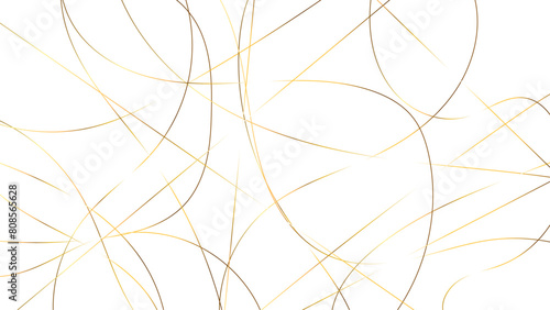 Chaotic abstract lines abstract geometric pattern background. Golden scribble line image. Vector art photo