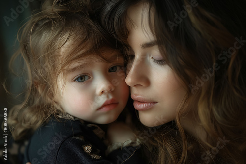 Portrait of a mother and a child together © Elena