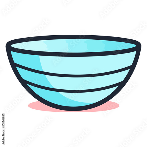 A vector icon depicting a bowl, often used to represent kitchenware or dining.