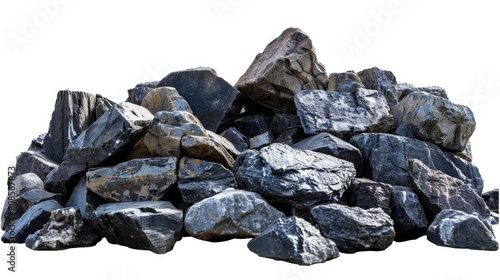 Black rocks stones pile bottom ground cutout transparent backgrounds 