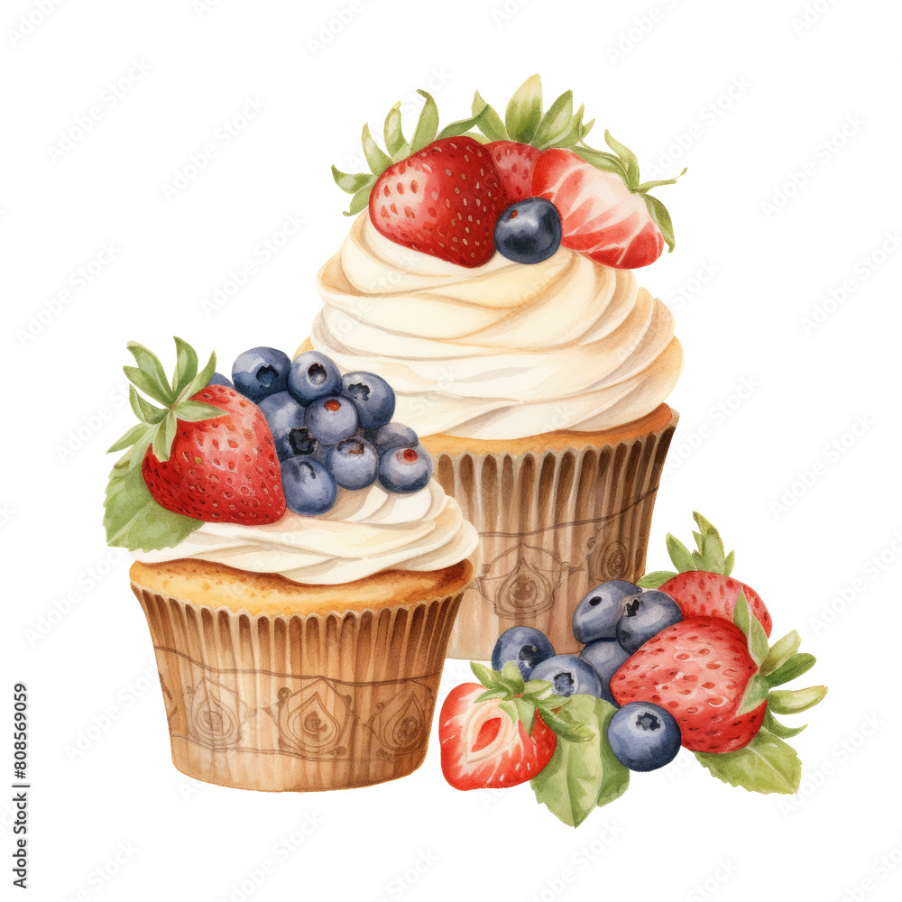 cupcake with berries cupcake with berries