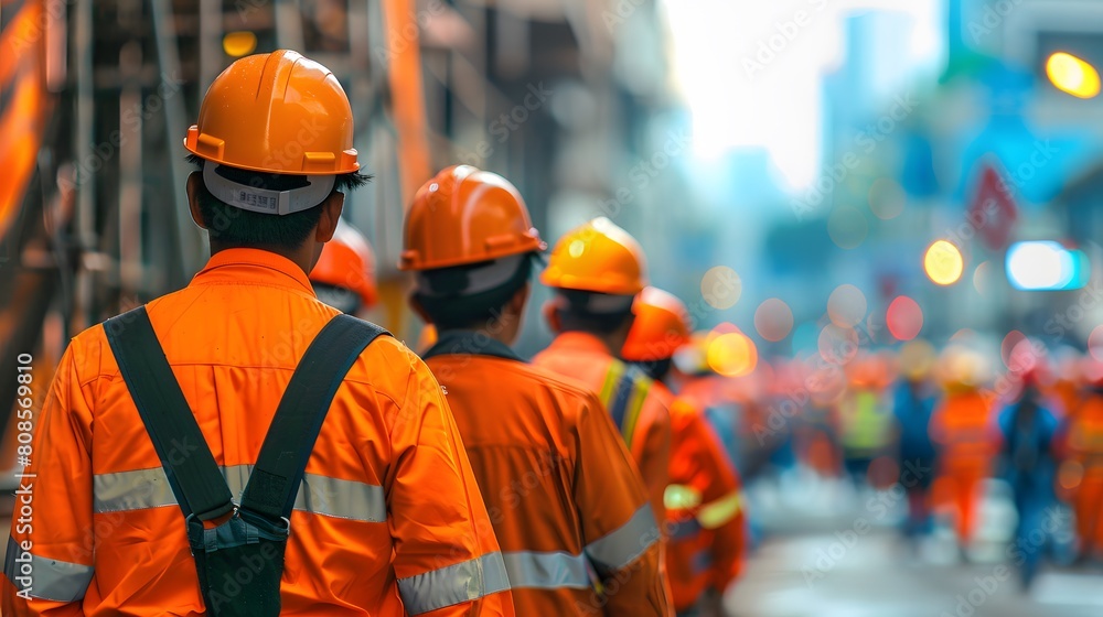 Standard for working Environmental Health and Safety Specialist. Realistic image of safety person and team. Standard for working Environmental Health and Safety Specialist. Realistic image of safety person and team.