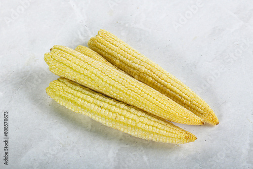 Raw sweet baby corn heap