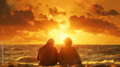 Golden Years  Movie Poster of an Old Couple at Sunset
