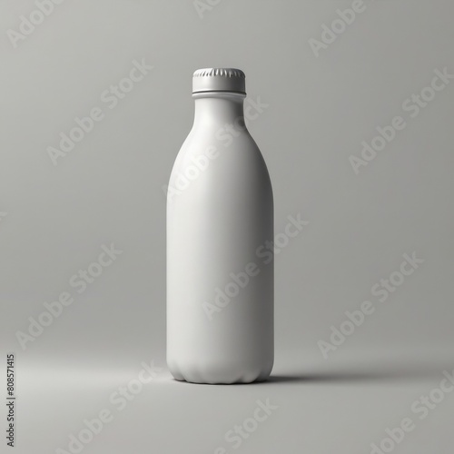 Clear empty bottle with white plastic screw cap