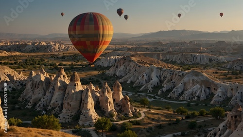 colored balloons in cappadocia photo