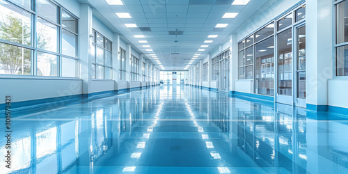 empty modern hospital corridor room  