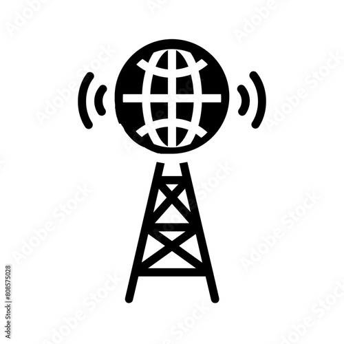 Vector solid black icon for Isp provider