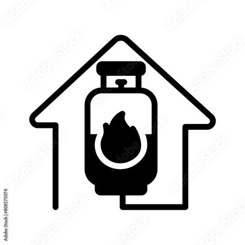 Vector solid black icon for Gas