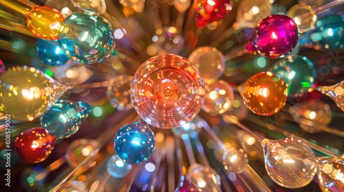 explosion of traditional colorful light bulbs