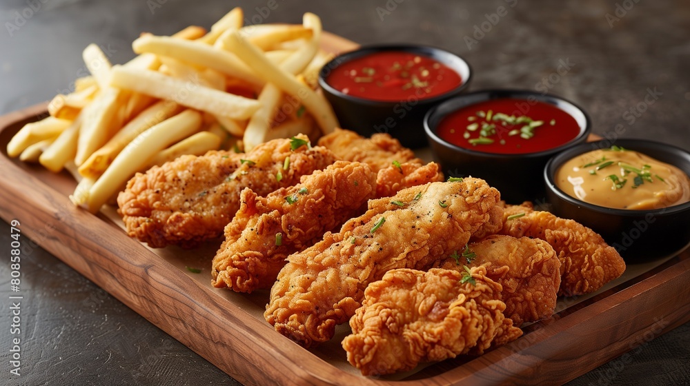 chicken nuggets and french fries chicken nuggets and french fries