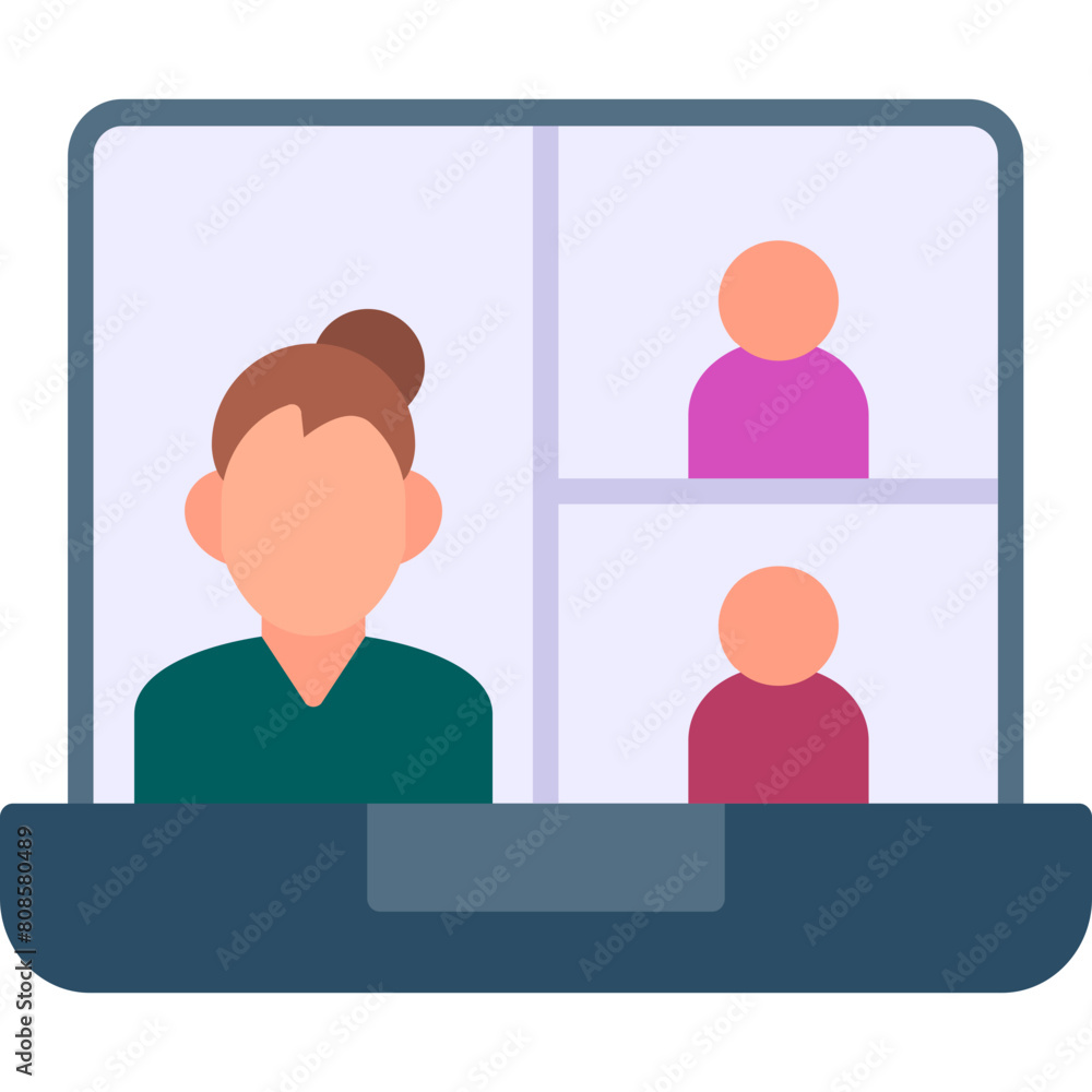 Online Conference Meeting Icon Online Conference Meeting Icon