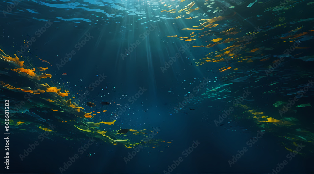 View of reflected light from underwater