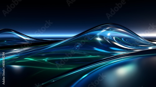 Blue-green spiral vortex fluid poster web page PPT background