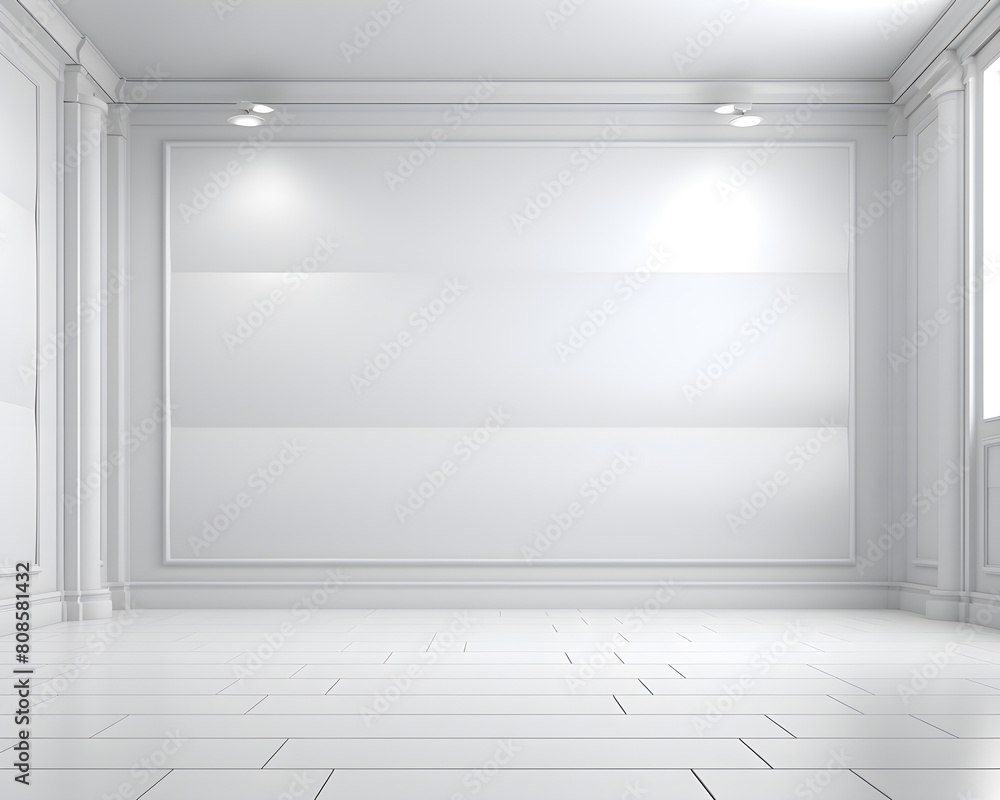 white wall empty room interior floor background modern light design. white wall empty room interior floor background modern light design.