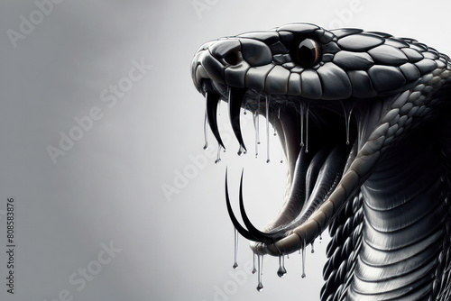 angry snake on a white background photo