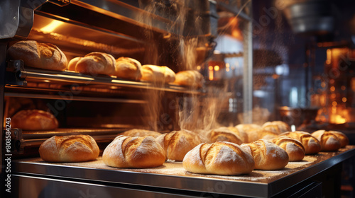 generated illustration of factory that produces bread