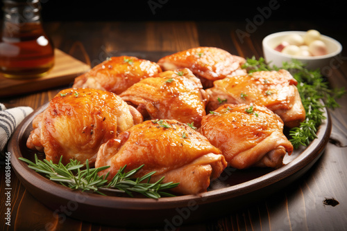 generated illustration of raw and marinated chicken tight
