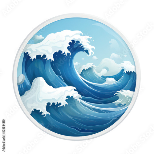 Dreamy vector illustration of a moonlit ocean with soft waves under a night sky filled with clouds