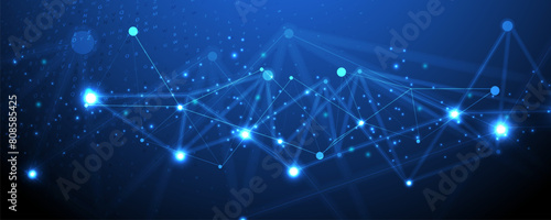 Wallpaper Mural Technology abstract futuristic science background for internet business. Big data concept. Vector art. Torontodigital.ca