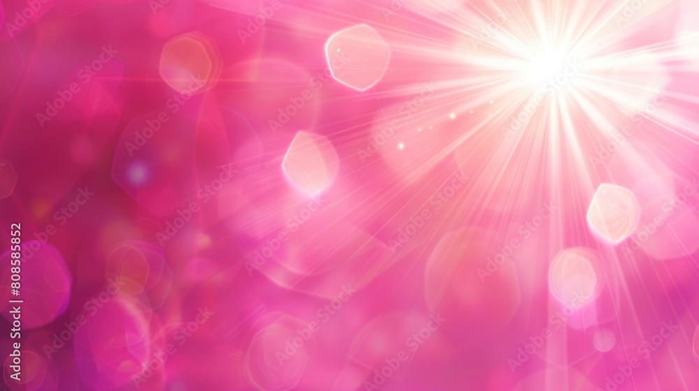 Vivid pink light beams and bokeh on a dynamic background.