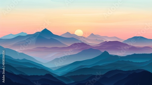 Breathtaking Sunrise Over Misty Mountains