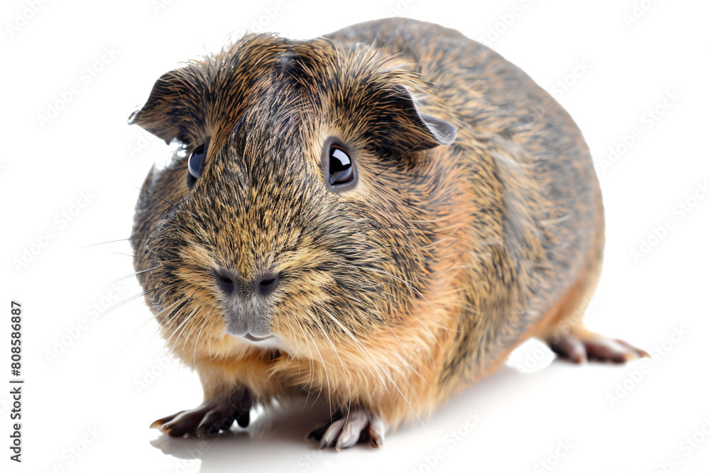 a guinea is standing on a white surface a guinea is standing on a white surface