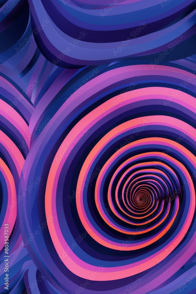 Obraz premium Oscillating loops with pop art, speculative modeling and bright concentric circles twisting with neon glow mesmerizing and variating patterns