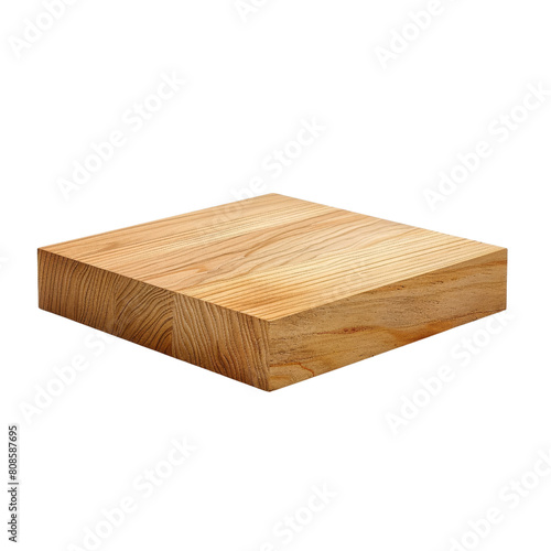 Compact wooden cutting board isolated on transparent background, perfect for small kitchens and everyday cooking