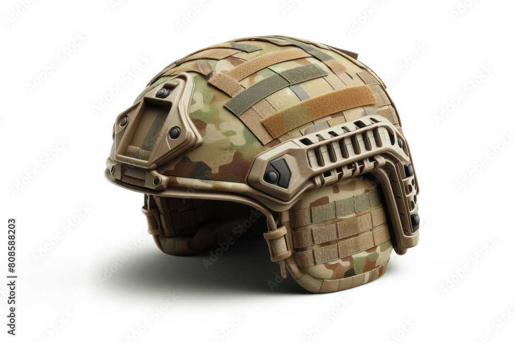 Fototapeta premium a military helmet isolated on white background