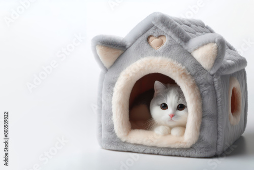 soft home for cat isolated on a solid white background © Ольга Лукьяненко