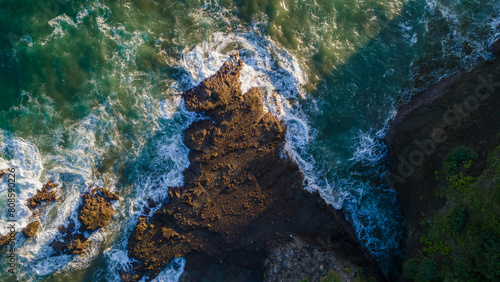 Unveiling a Rugged Beauty:
 Aerial View of a Rocky Peninsula
