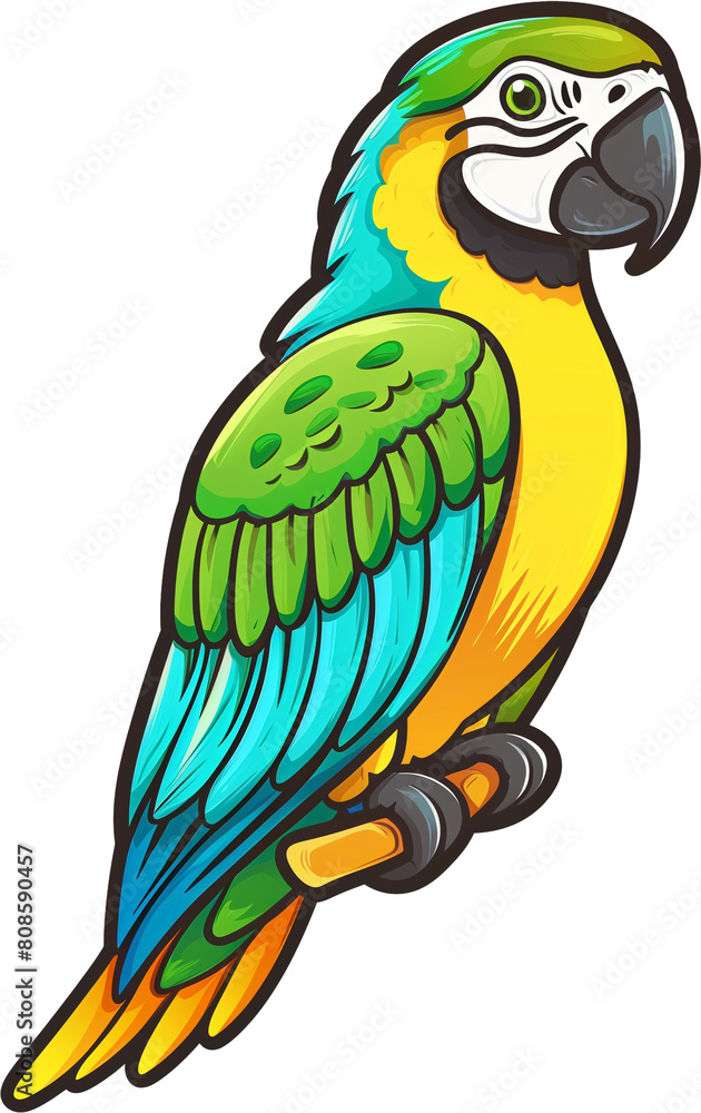 Fototapeta premium Tropical Doodle: Colorful Vector Illustration of a Parrot