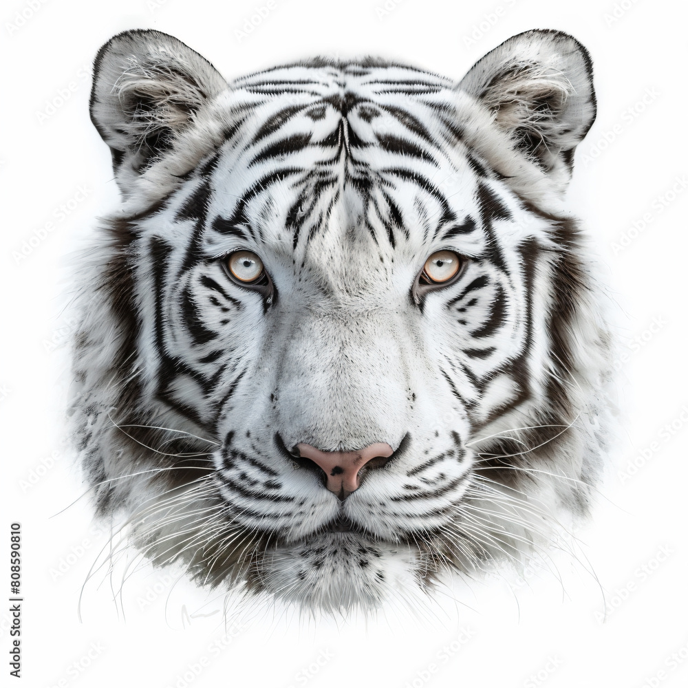 Fototapeta premium a white tiger with a black and white face