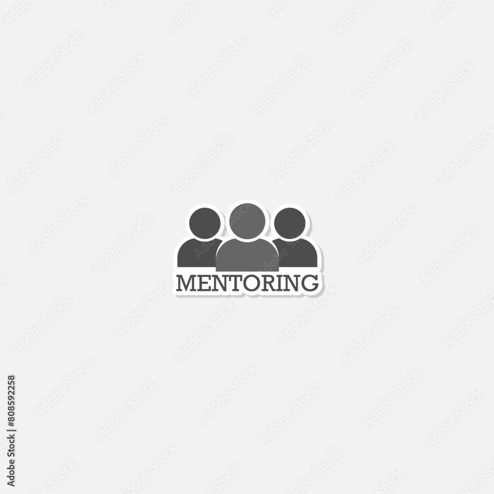 Mentoring sign icon sticker isolated on gray background Mentoring sign icon sticker isolated on gray background