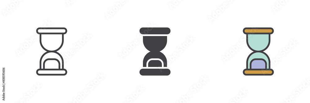 Hourglass different style icon set Hourglass different style icon set