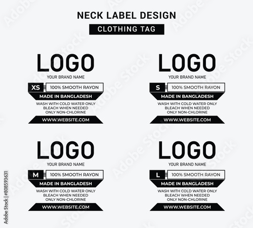 Neck Label Clothing Tag Template Concept Vector or EPS