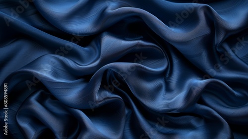 Beautiful dark blue silk satin background