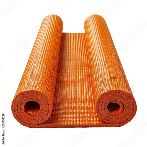 Orange rolls of geogrid material for road construction photo