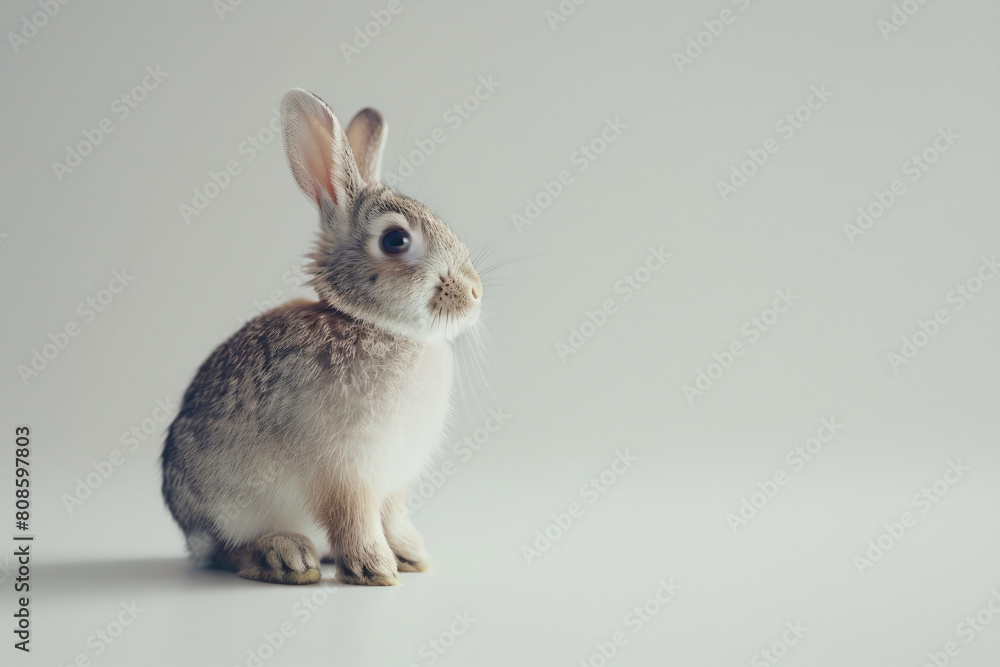 a small rabbit sitting on a white surface a small rabbit sitting on a white surface